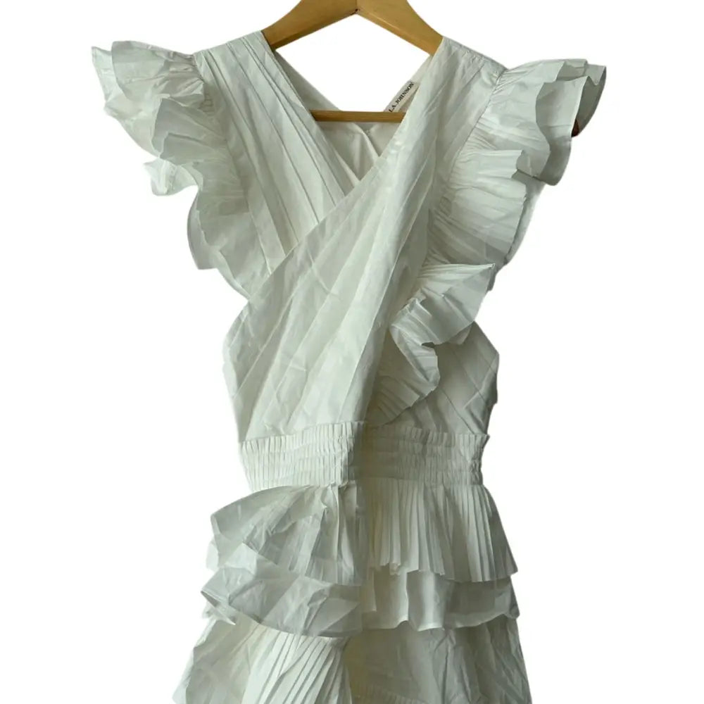 Ulla Johnson Aurore Dress White Ruffle Midi Dress - Dress