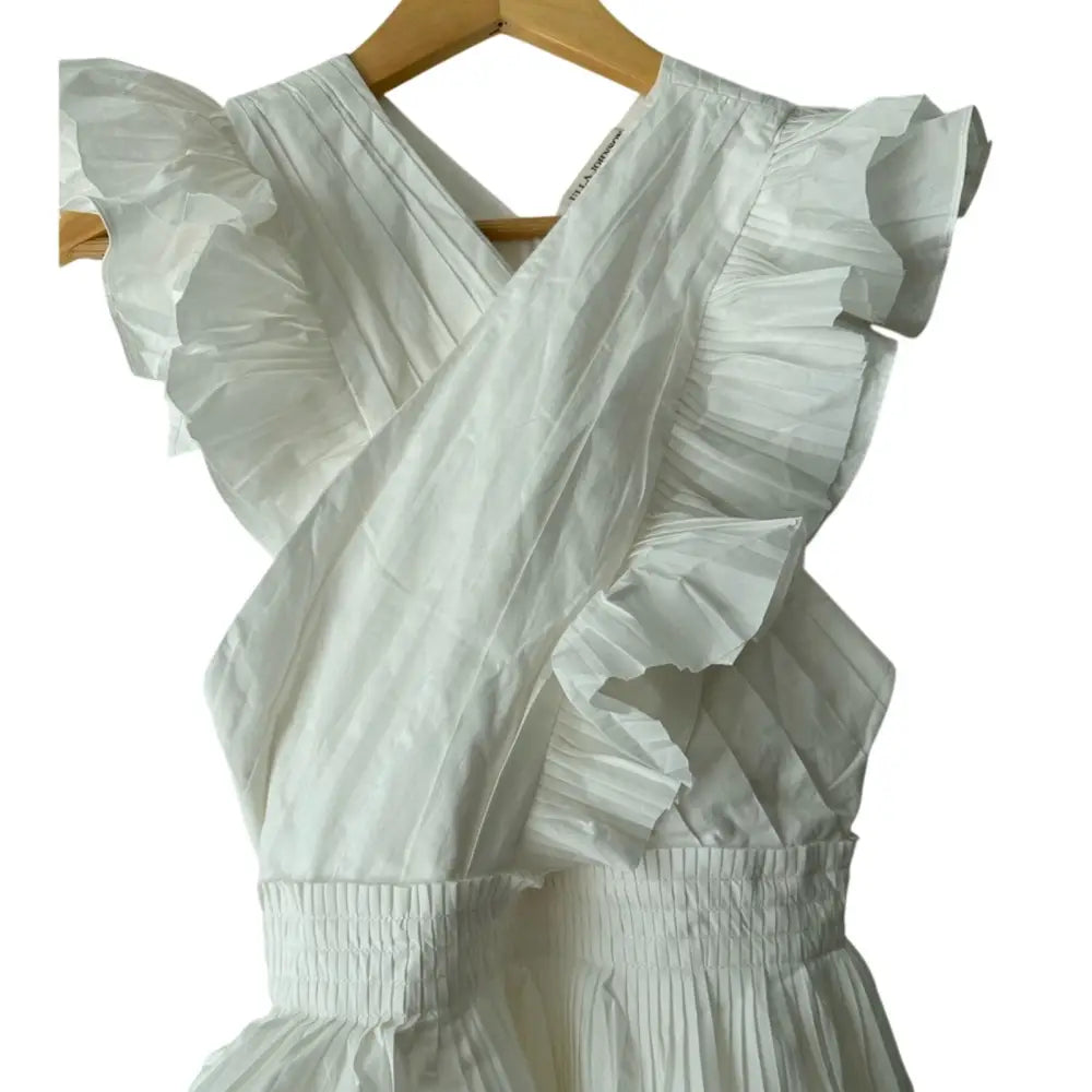 Ulla Johnson Aurore Dress White Ruffle Midi Dress - Dress
