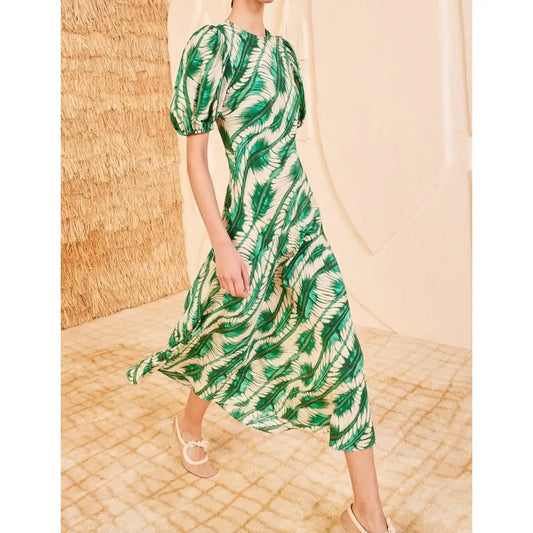 Ulla Johnson Ines Silk Dress Acacia Green - Dress