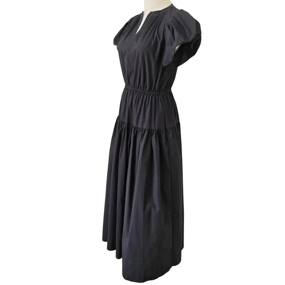 Ulla Johnson Marin Cotton Midi Dress Black Noir - Dress