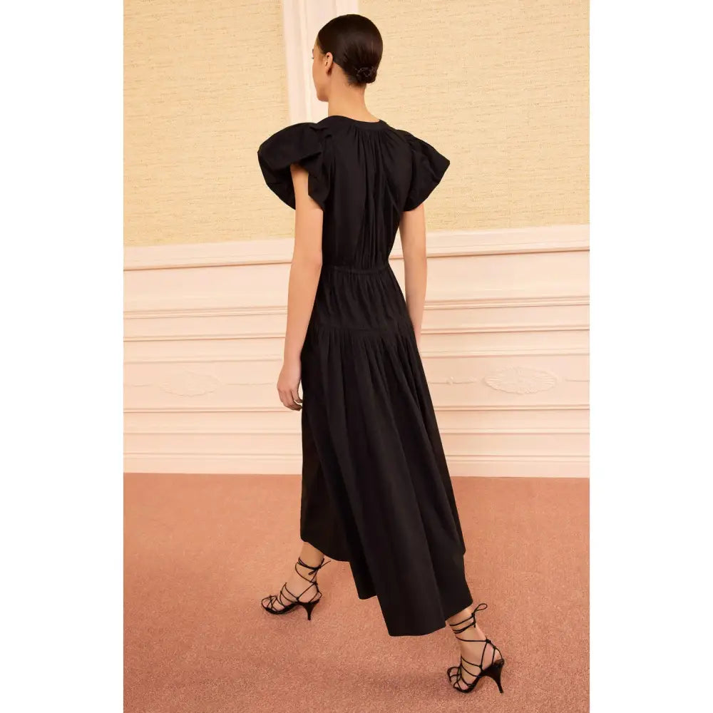Ulla Johnson Marin Cotton Midi Dress Black Noir - Dress