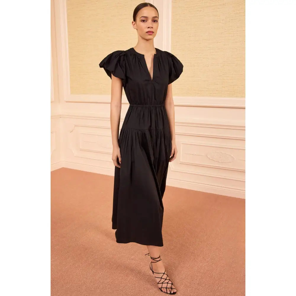 Ulla Johnson Marin Cotton Midi Dress Black Noir - Dress