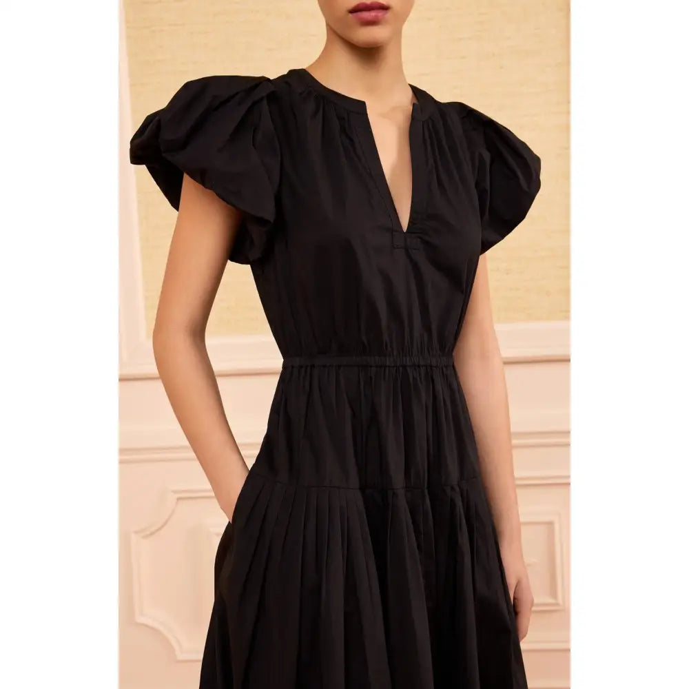 Ulla Johnson Marin Cotton Midi Dress Black Noir - Dress