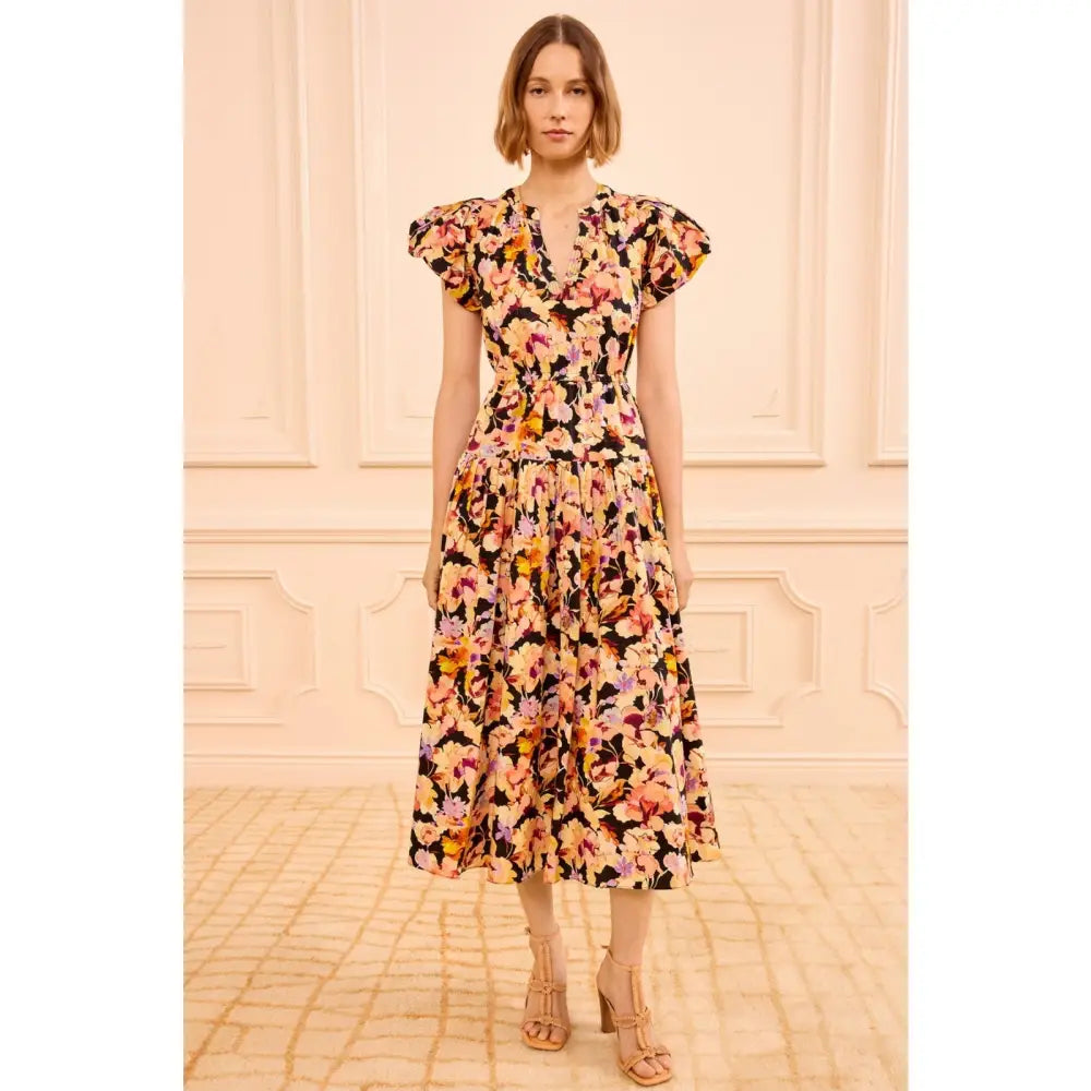Ulla Johnson Marin Cotton Midi Dress Night Bloom - Dress