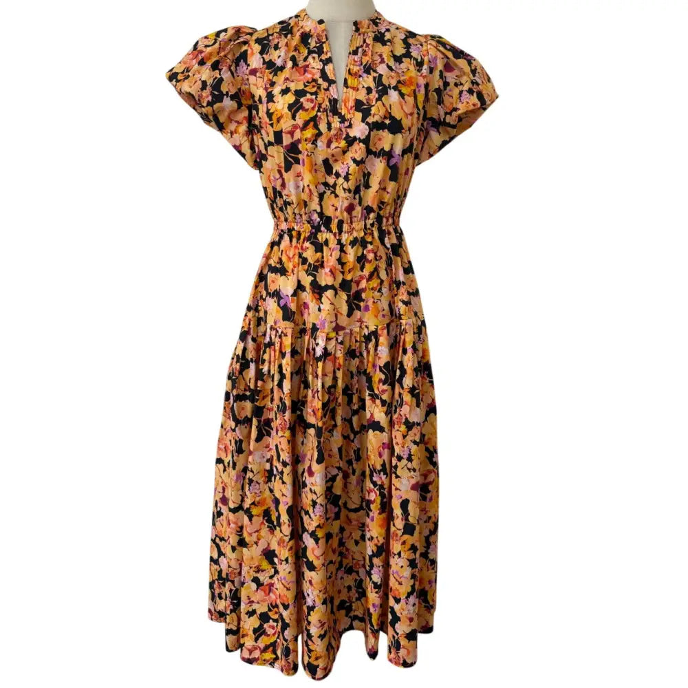 Ulla Johnson Marin Cotton Midi Dress Night Bloom - Dress