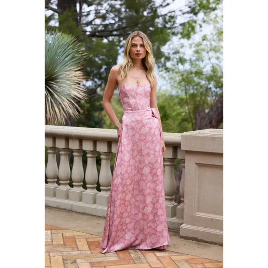 V. Chapman Cecilia Dress in Pink Peony Print New