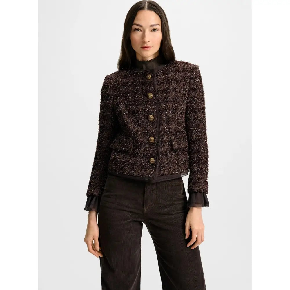Veronica Beard Audrina Metallic Tweed Jacket Jacket