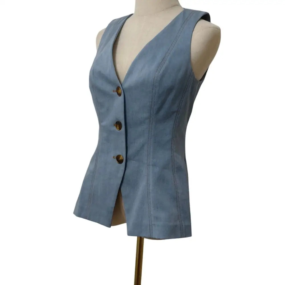 Veronica Beard Avalina Denim Vest - Tops
