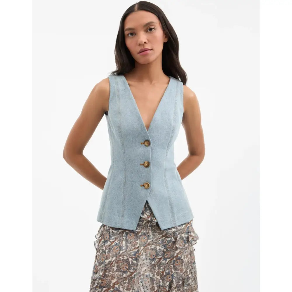Veronica Beard Avalina Denim Vest - Tops