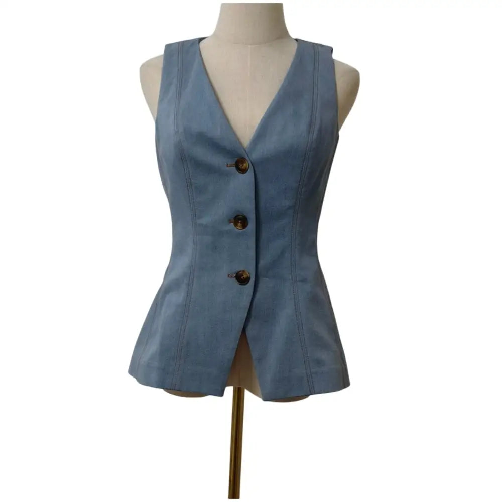 Veronica Beard Avalina Denim Vest - Tops
