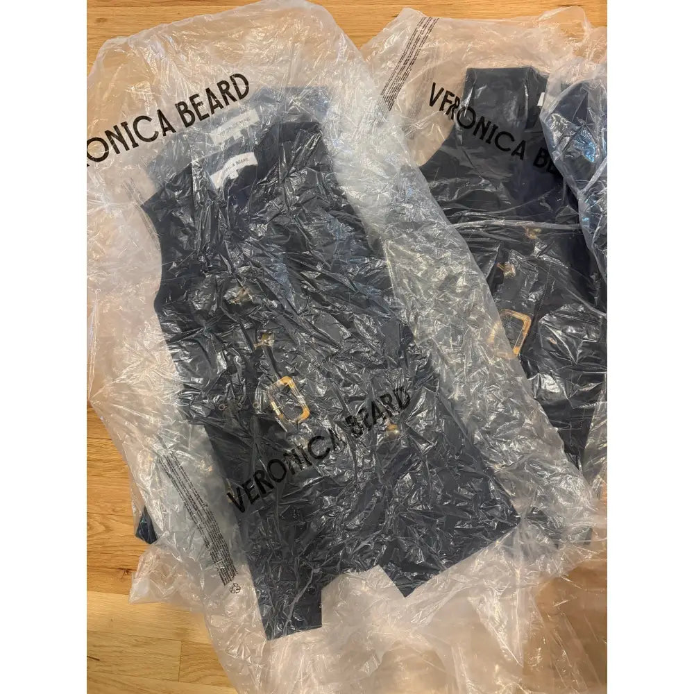 Veronica Beard Becker Stretch-Denim Belted Vest