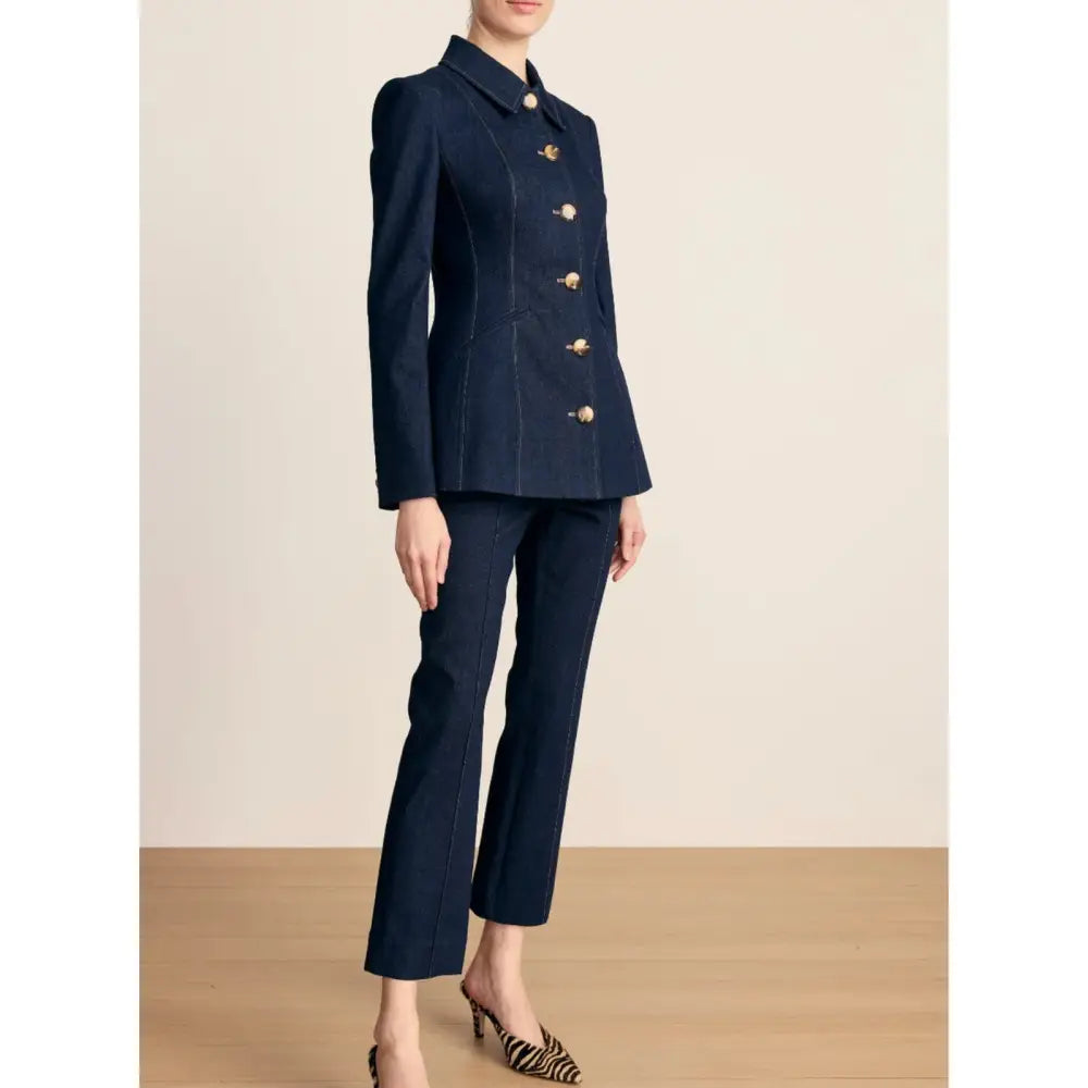 Veronica Beard Calloway Stretch-Denim Tailored Jacket - Jacket