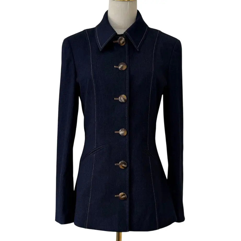 Veronica Beard Calloway Stretch-Denim Tailored Jacket - Jacket