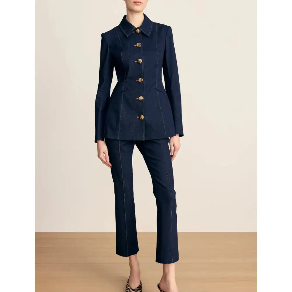 Veronica Beard Calloway Stretch-Denim Tailored Jacket - Jacket