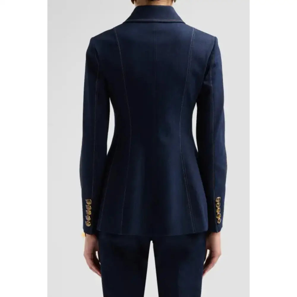 Veronica Beard Calloway Stretch-Denim Tailored Jacket - Jacket