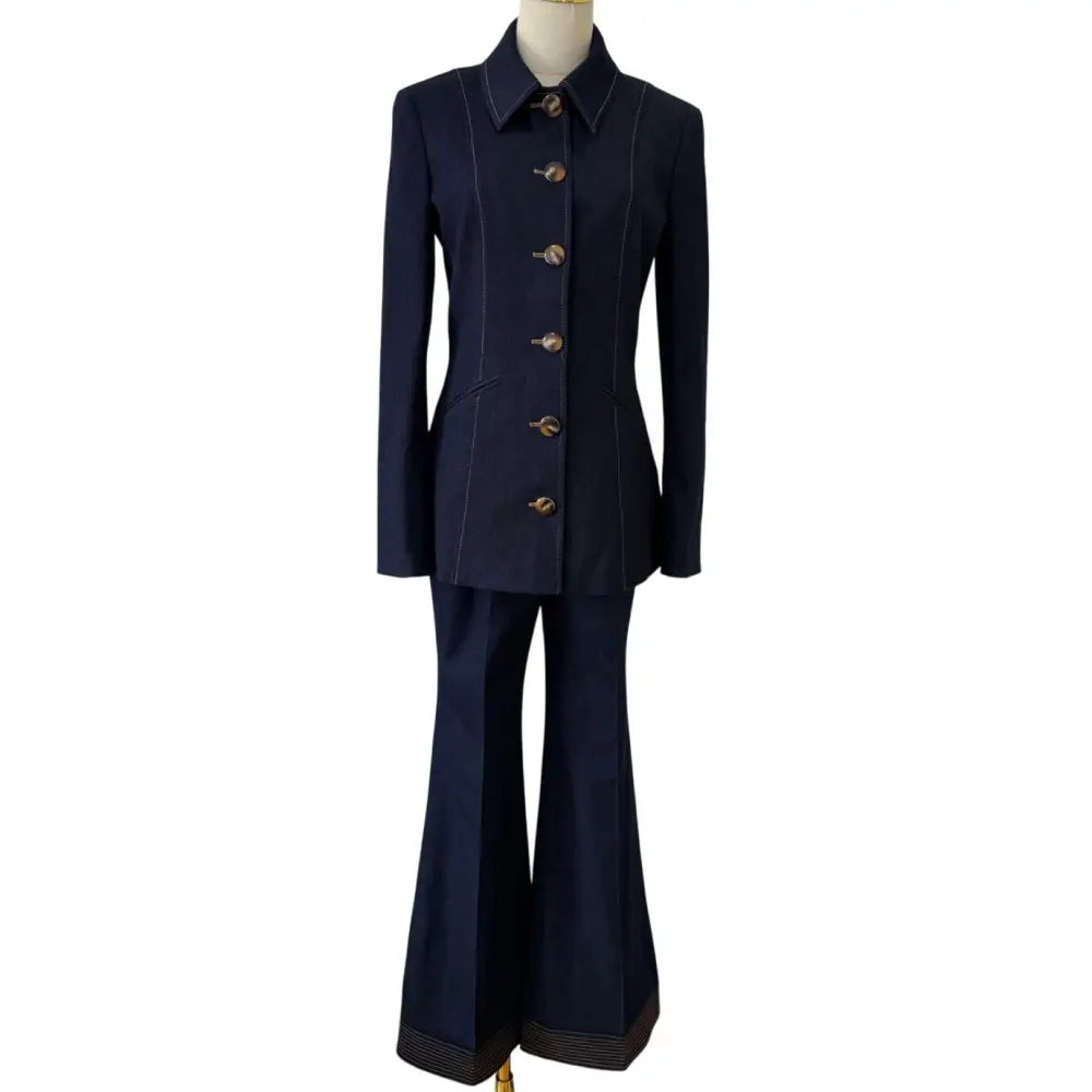 Veronica Beard Calloway Stretch-Denim Tailored Jacket - Jacket