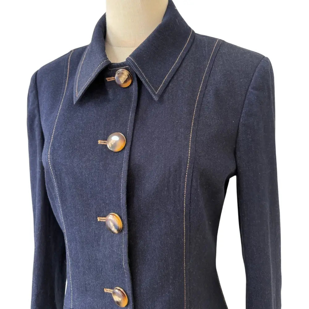 Veronica Beard Calloway Stretch-Denim Tailored Jacket - Jacket