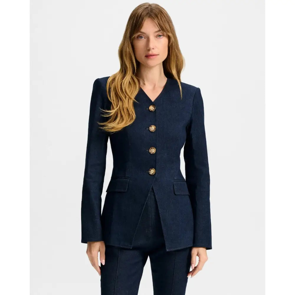 Veronica Beard Cynthia Tailored Denim Jacket - Jacket