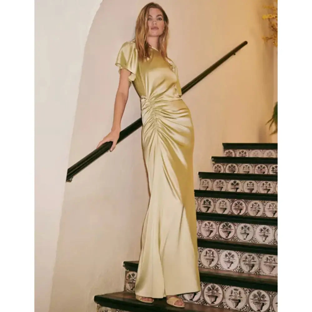 Veronica Beard Huntleigh ruched silk-blend satin gown - Dress