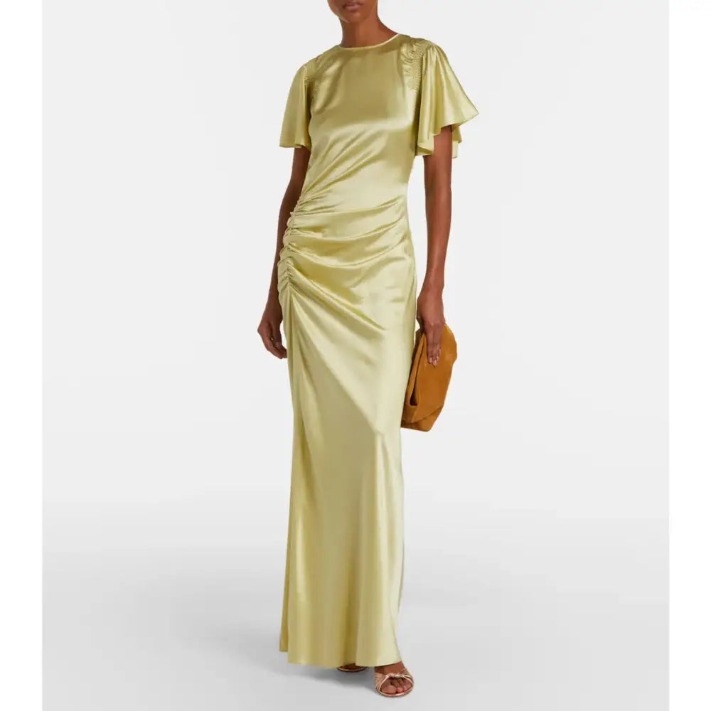Veronica Beard Huntleigh ruched silk-blend satin gown - Dress