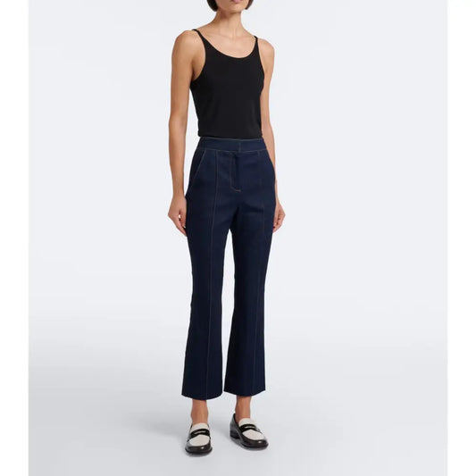 Veronica Beard Kimra Denim Kick-Flare Pant - Bottoms