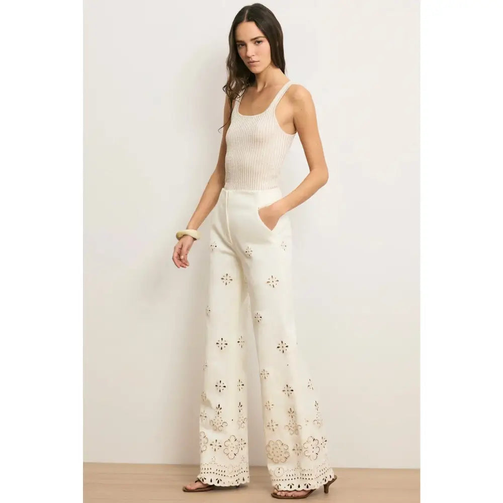 Veronica Beard Komi Eyelet Pant - Bottoms