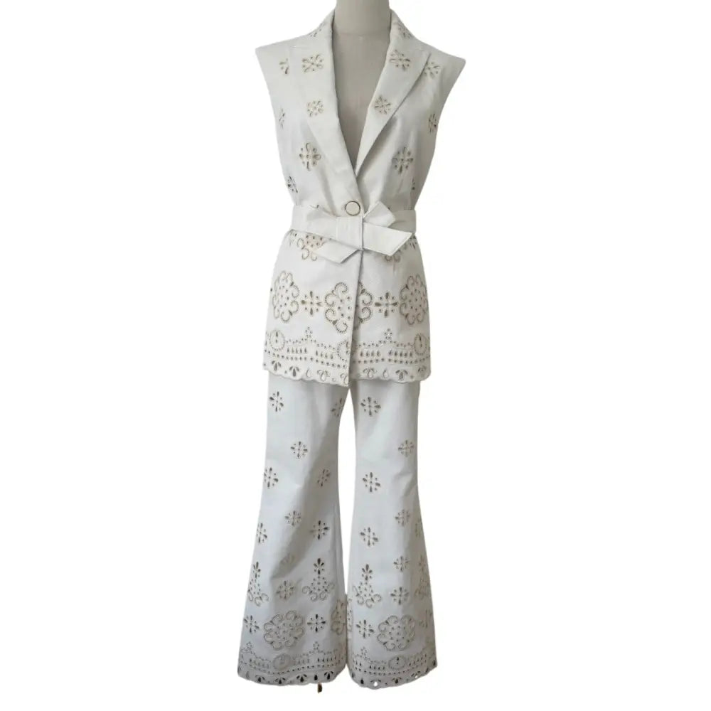 Veronica Beard Komi Eyelet Pant - Bottoms