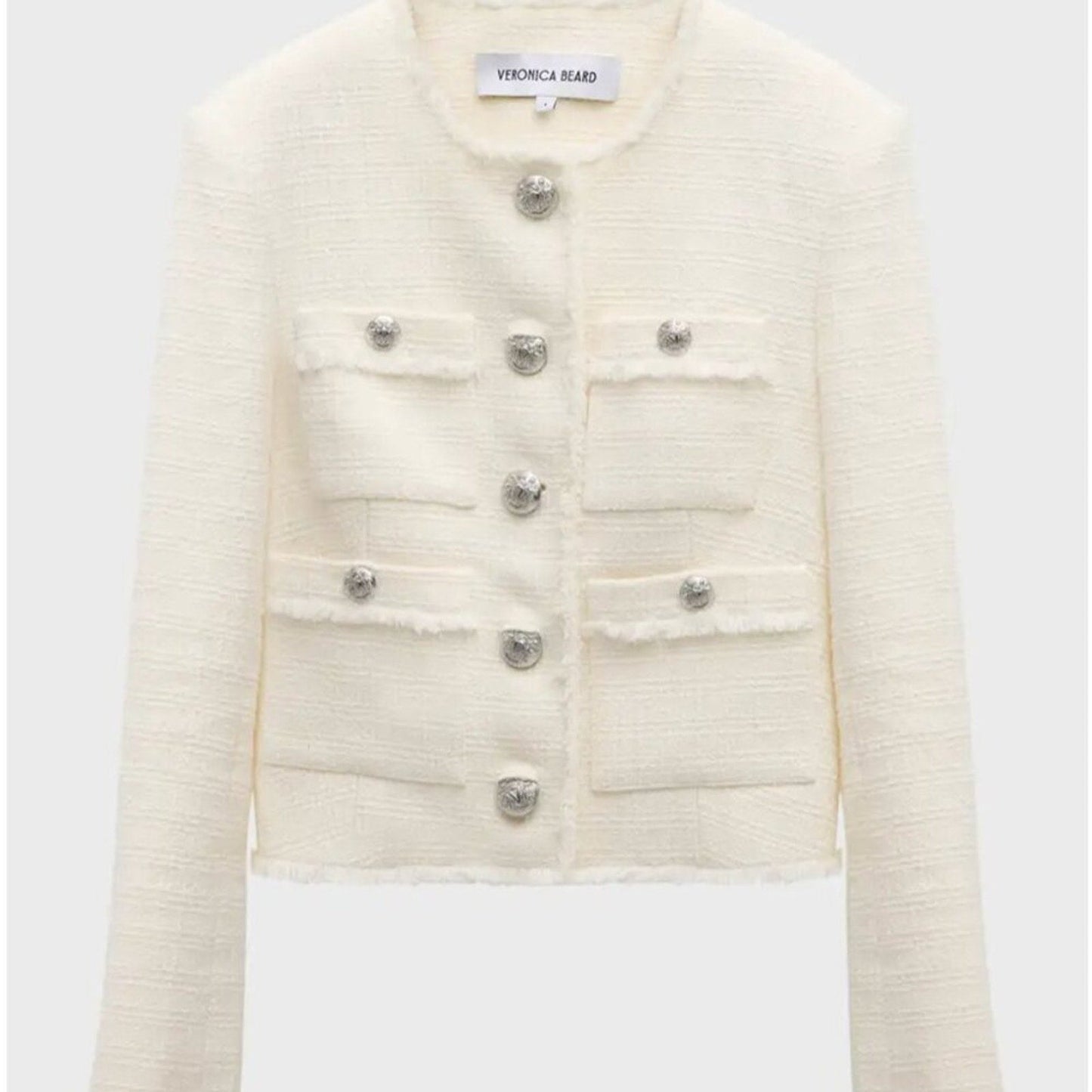 Veronica Beard Olbia Off - White Tweed Fringe Jacket - Veronica Beard Bernardi Collective