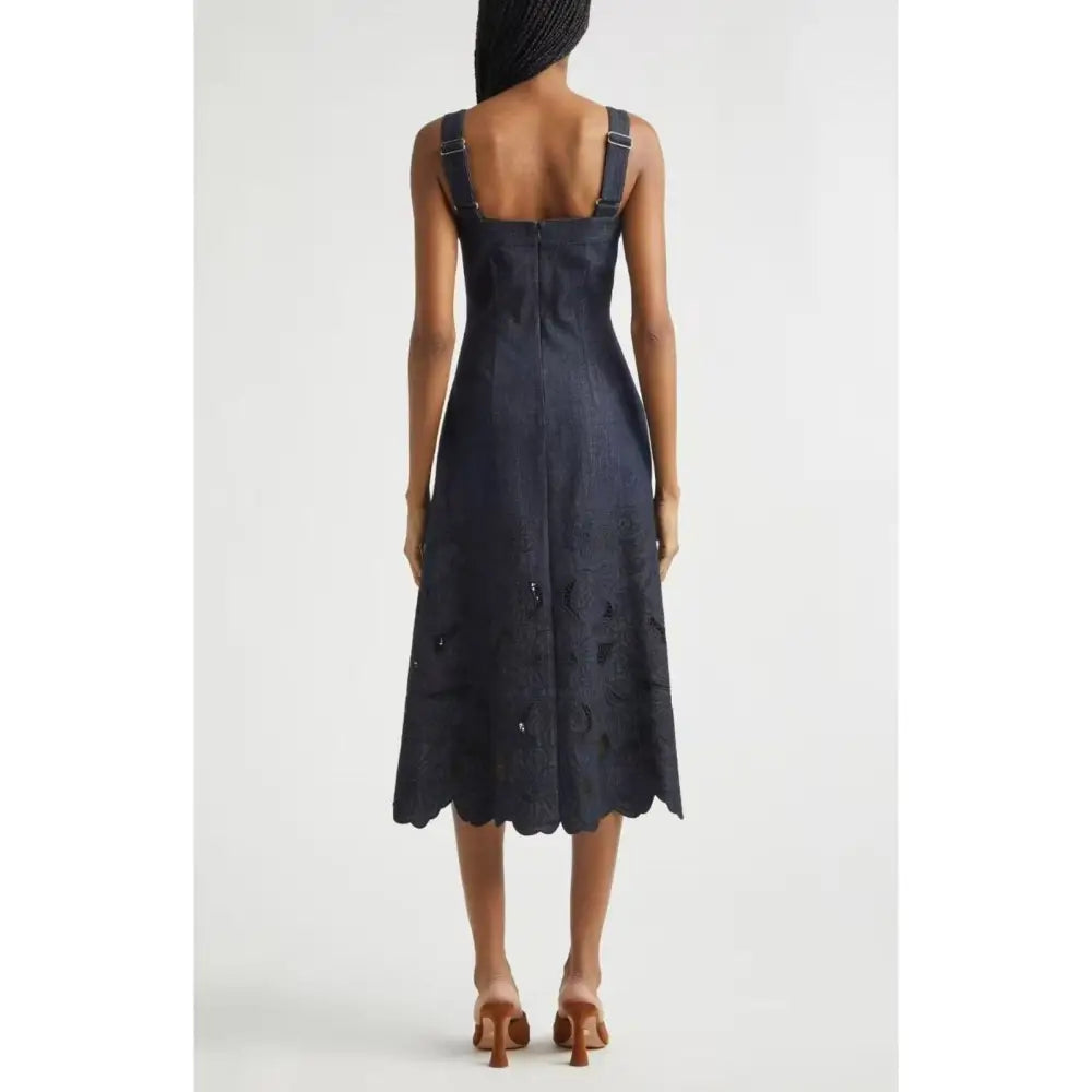 Veronica Beard Rosaura Dress in Indigo Rinse - Dress