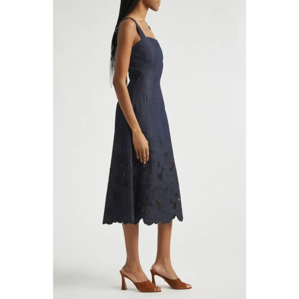 Veronica Beard Rosaura Dress in Indigo Rinse - Dress