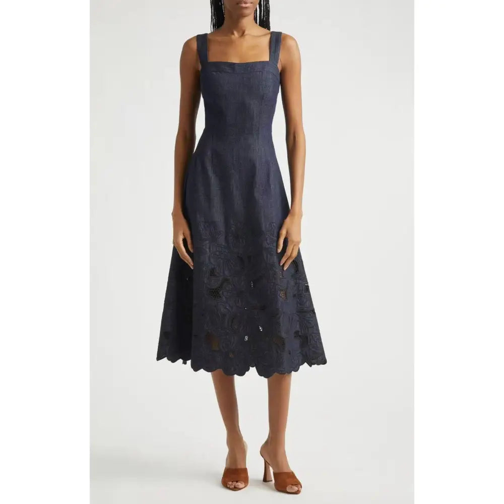 Veronica Beard Rosaura Dress in Indigo Rinse - Dress