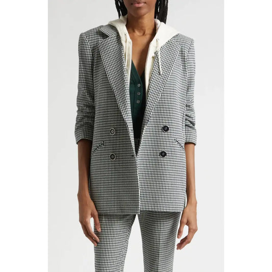Veronica Beard Rupert Houndstooth Dickey Jacket Blazer - Dress