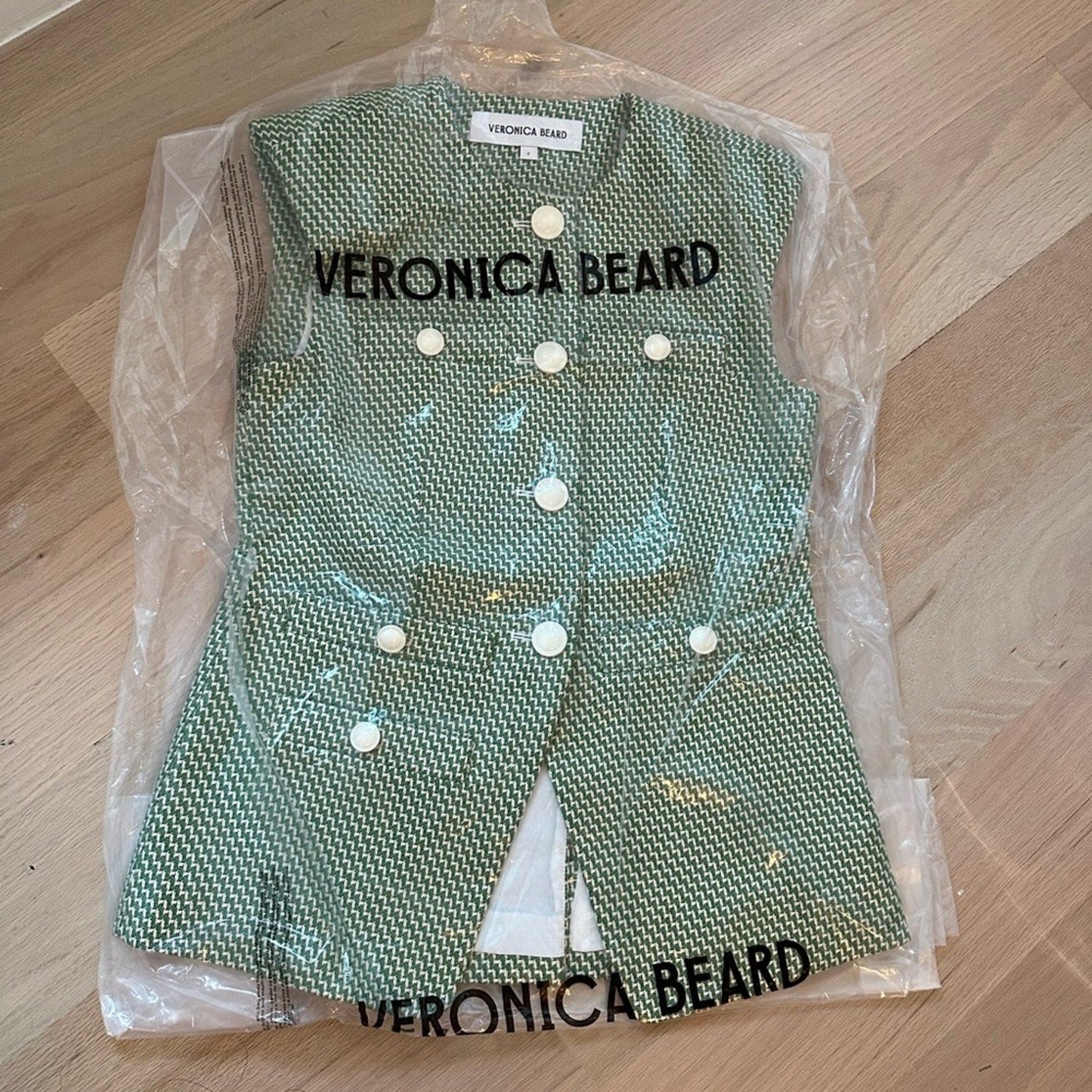 Veronica Beard Tamara Vest Lemongrass Dove Green - Veronica Beard Bernardi Collective