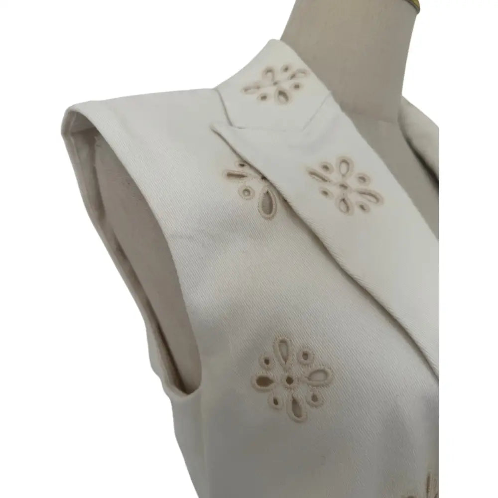 Veronica Beard Townes Eyelet Vest Dove - Jacket