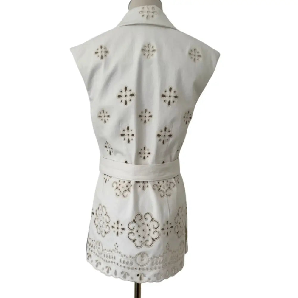 Veronica Beard Townes Eyelet Vest Dove - Jacket