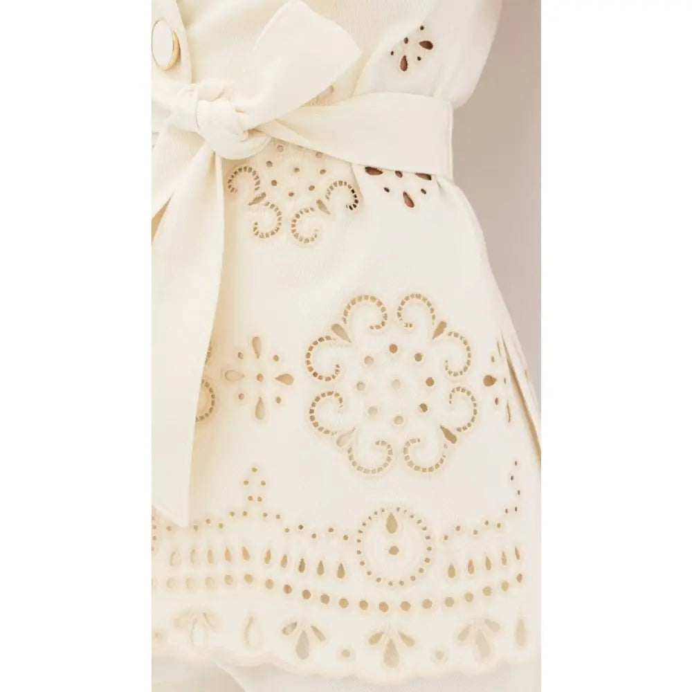 Veronica Beard Townes Eyelet Vest Dove - Jacket