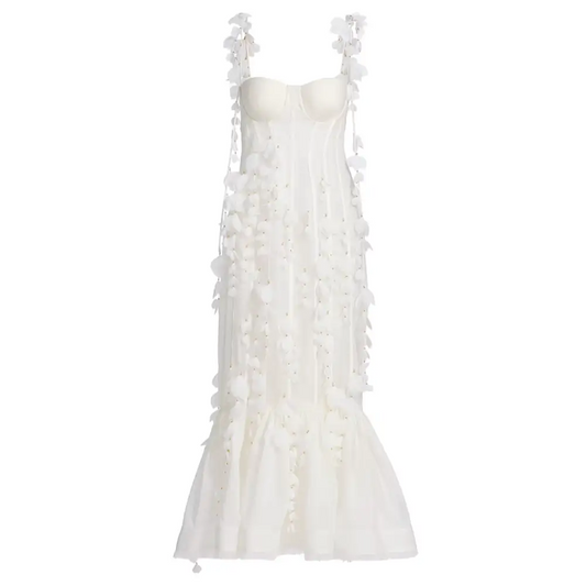 Zimmermann Botanica Petal Corset Linen Silk Dress Gown