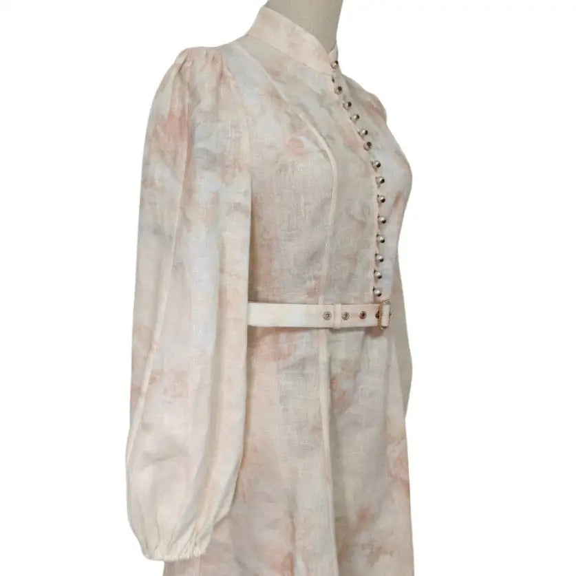 Zimmermann Crush Buttoned Midi Dress | Linen Summer Dress