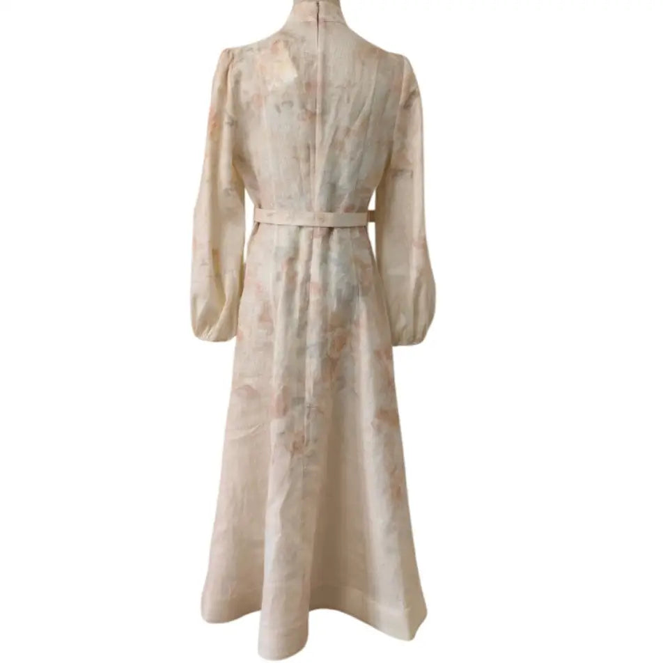 Zimmermann Crush Buttoned Midi Dress | Linen Summer Dress