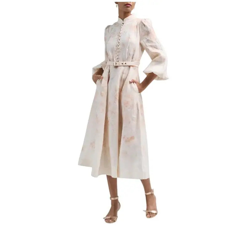 Zimmermann Crush Buttoned Midi Dress | Linen Summer Dress