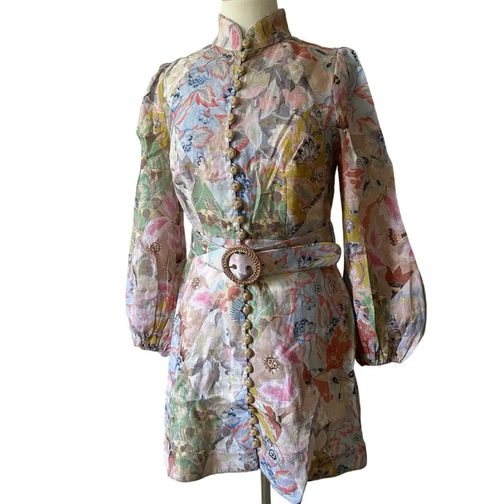 Zimmermann Illustration Belted Mini Dress - Dress