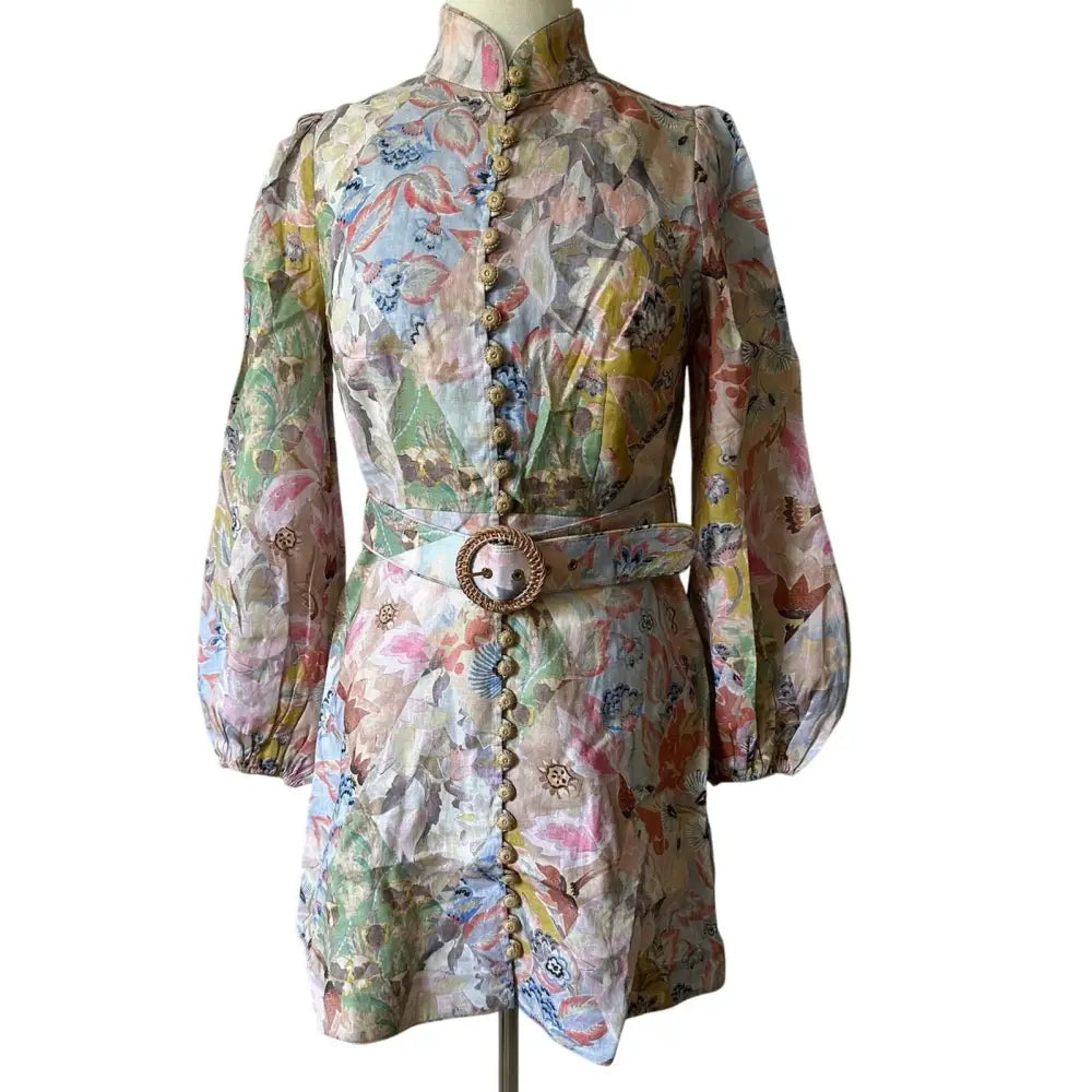 Zimmermann Illustration Belted Mini Dress - Dress