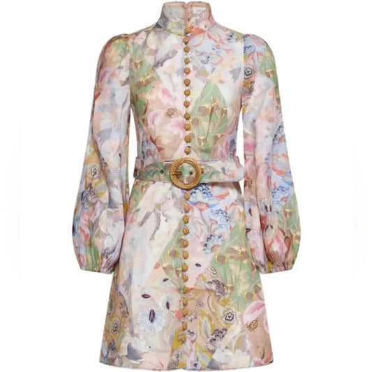 Zimmermann Illustration Belted Mini Dress - Zimmermann = US4 - Dress