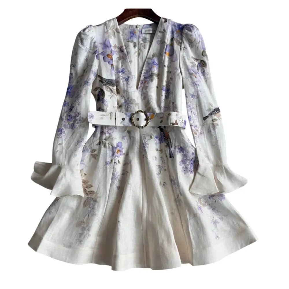 Zimmermann Luna Plunge Mini Dress - Dress