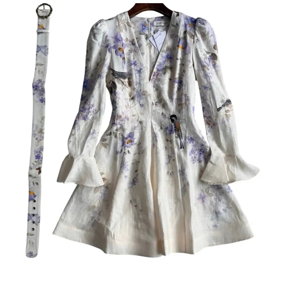 Zimmermann Luna Plunge Mini Dress - Dress