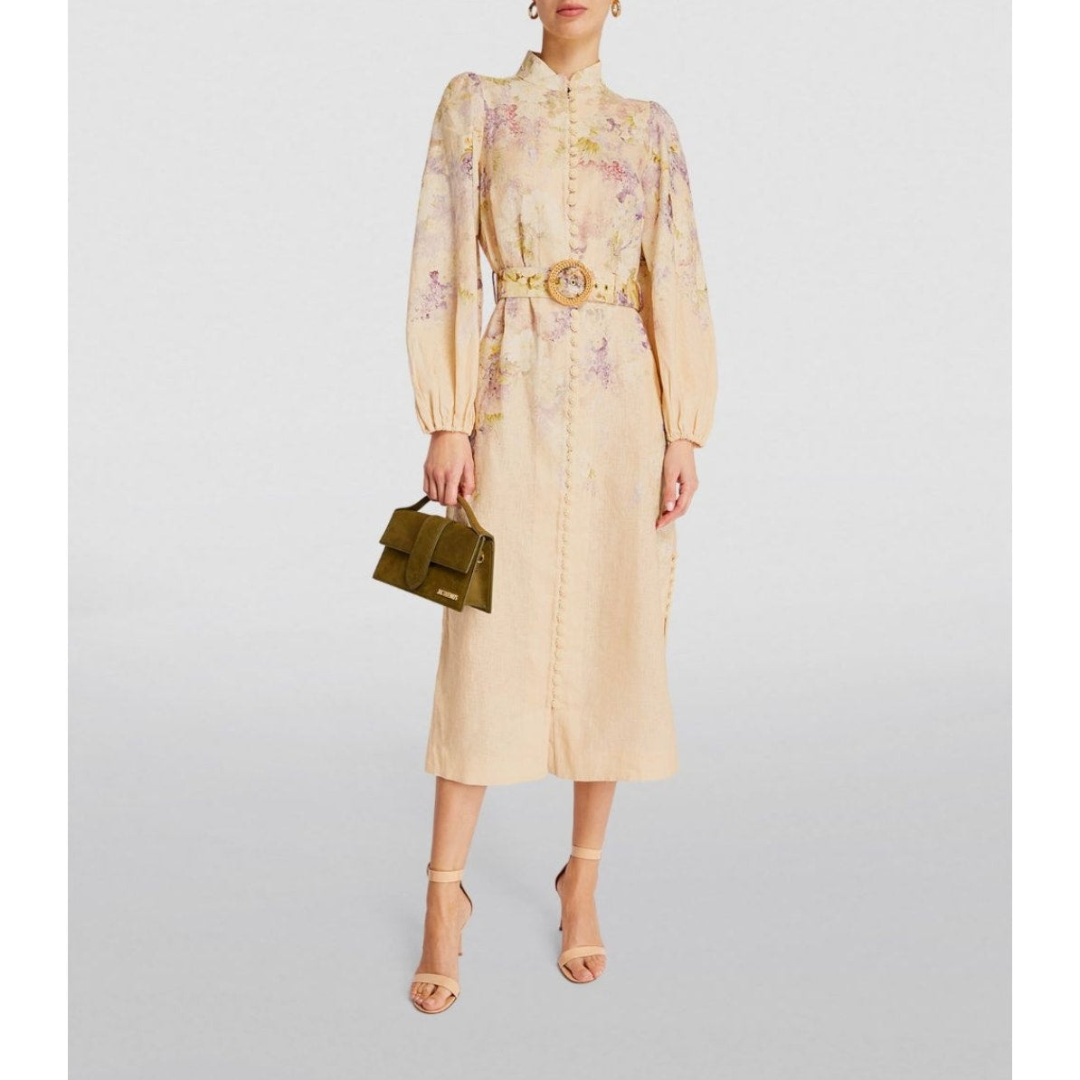 Zimmermann Lyrical Buttoned Midi Dress | Linen Day Dress