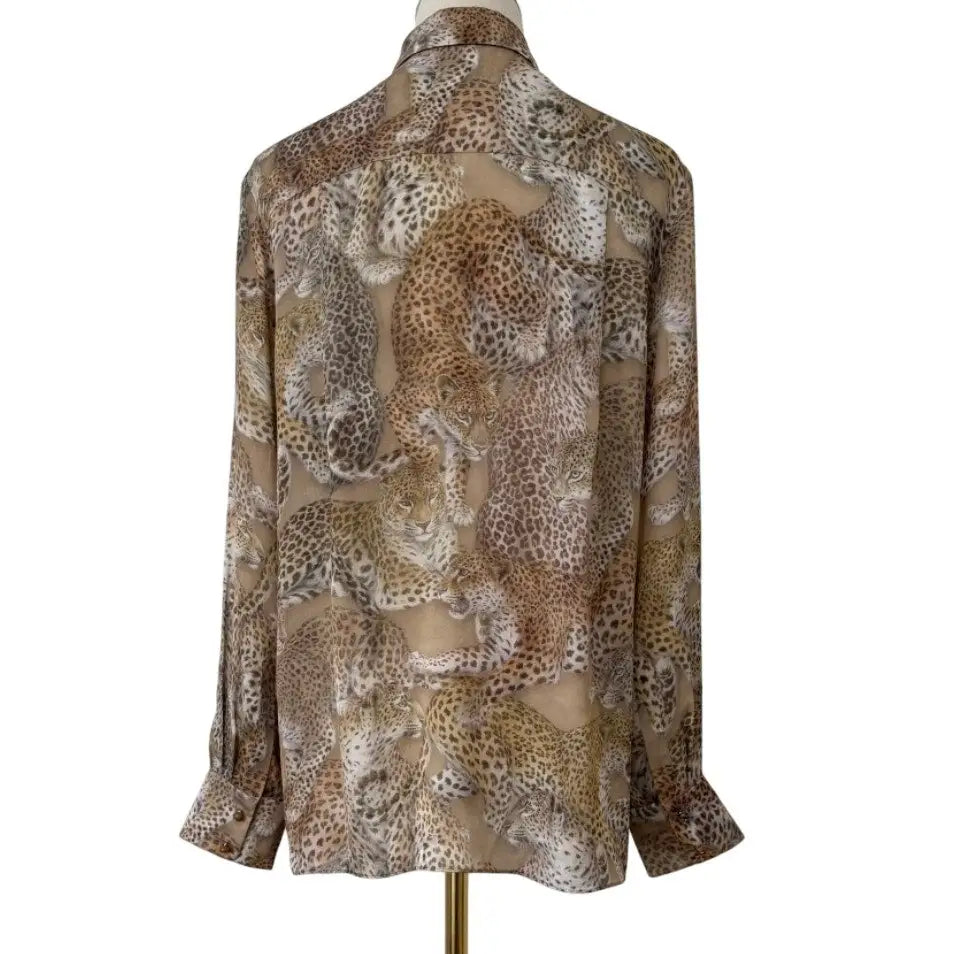 Zimmermann Rebellion Relaxed Shirt in Latte Leopard - Tops
