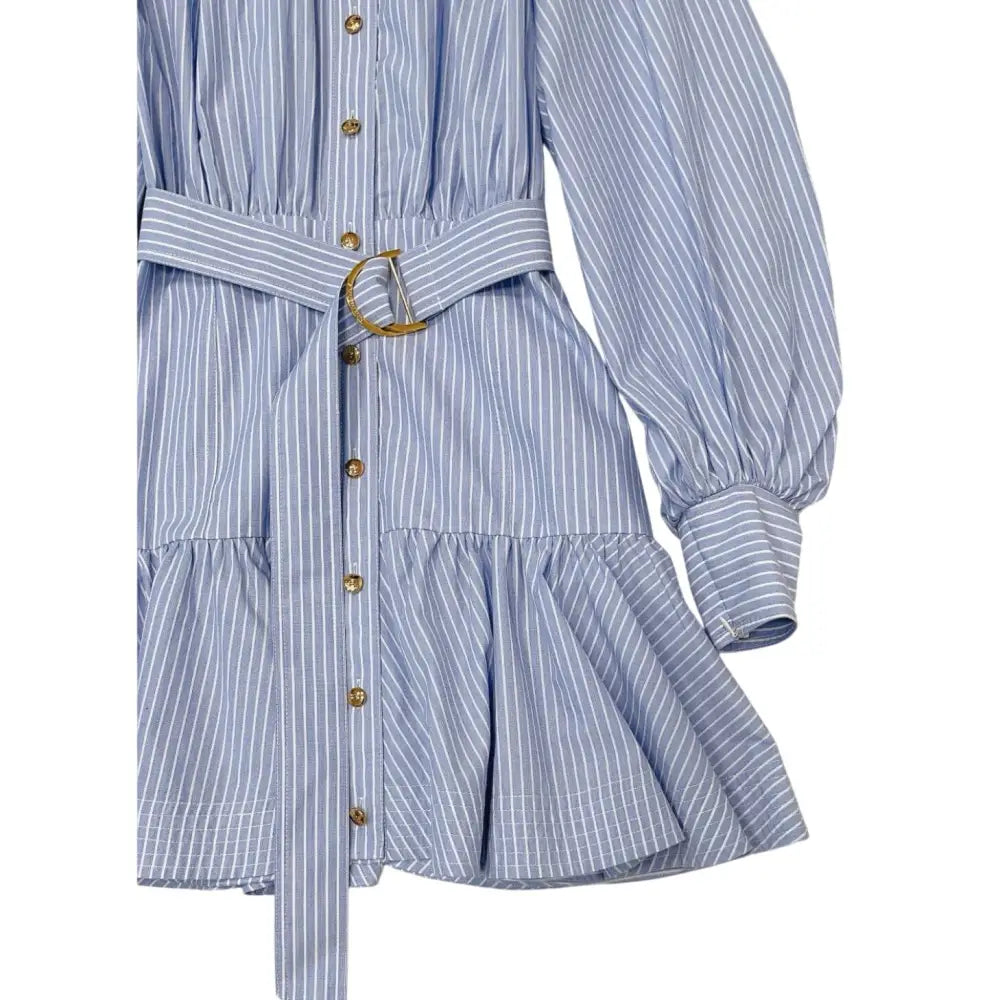 Zimmermann Stripe Utility Belted Long Sleeve Mini Dress - Dress
