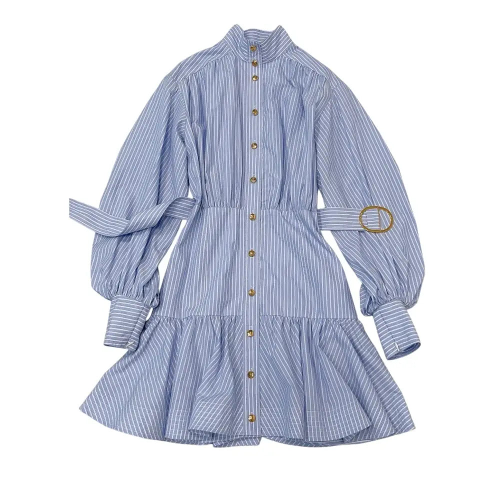 Zimmermann Stripe Utility Belted Long Sleeve Mini Dress - Dress