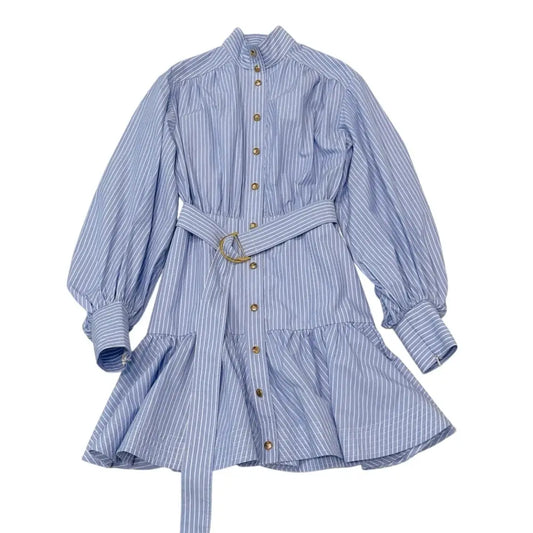 Zimmermann Stripe Utility Belted Long Sleeve Mini Dress - Zimmermann = US4 - Dress
